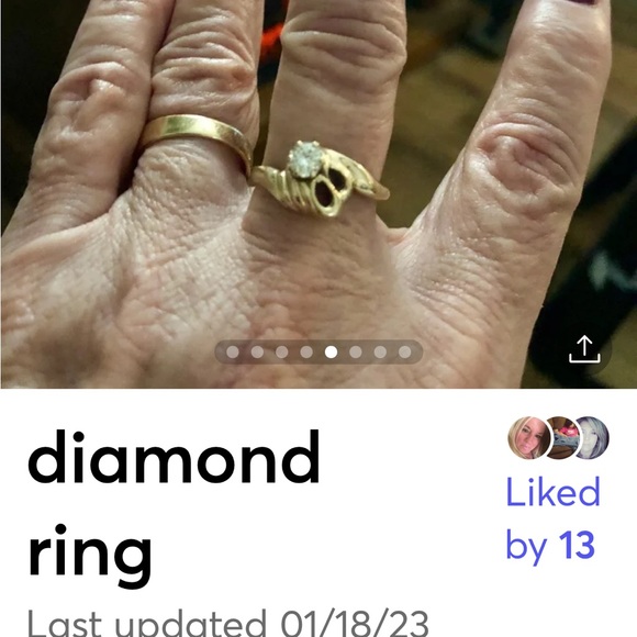 Diamond ring 14 k - Picture 2 of 8